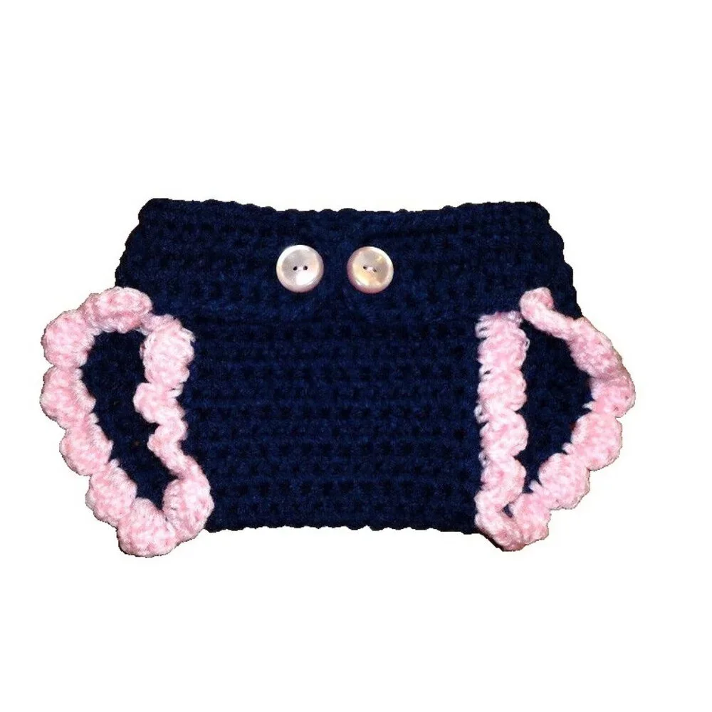 Crocheted Nautical bloomers with ruffle